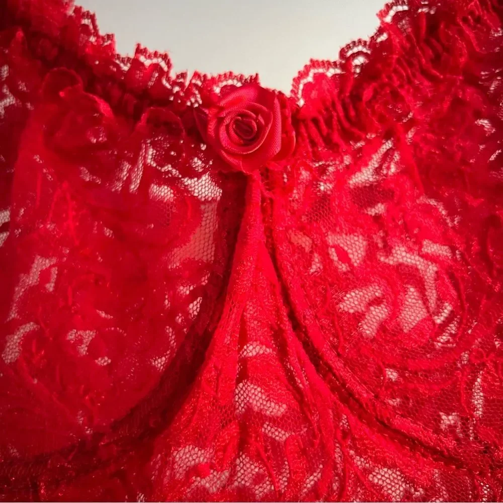 Vintage Inner Most Red Lace Slip Dress Size XL Lingerie - Picture 6 of 7